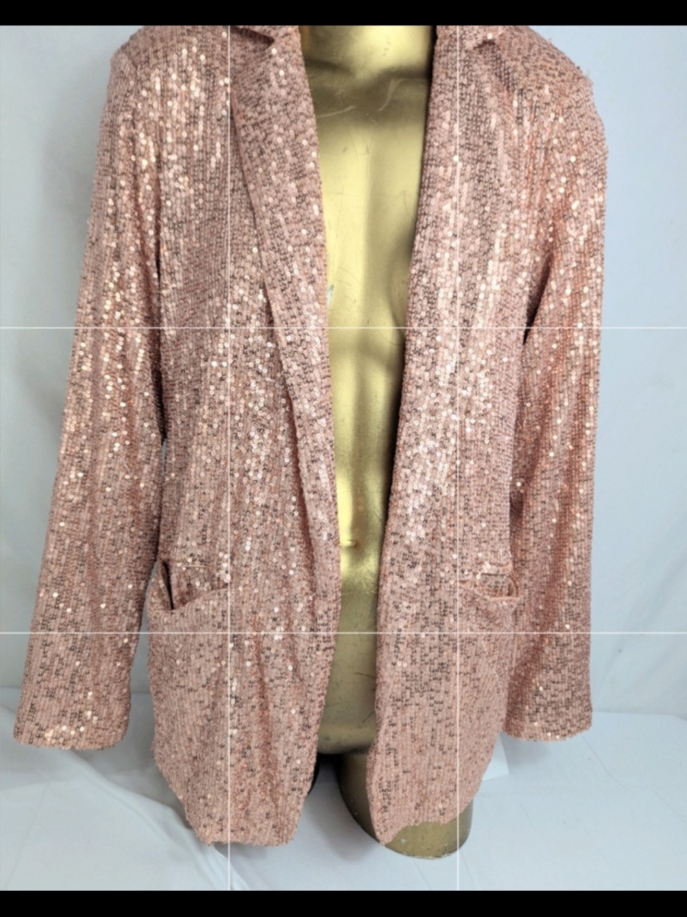 Vanilla Bay NWT Rose Gold Sparkle Sequin Blazer Jacket Small